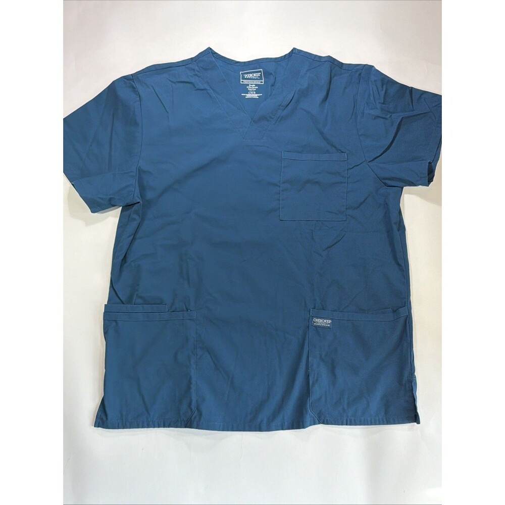 Cherokee Men’s Teal Scrub Top Size Large